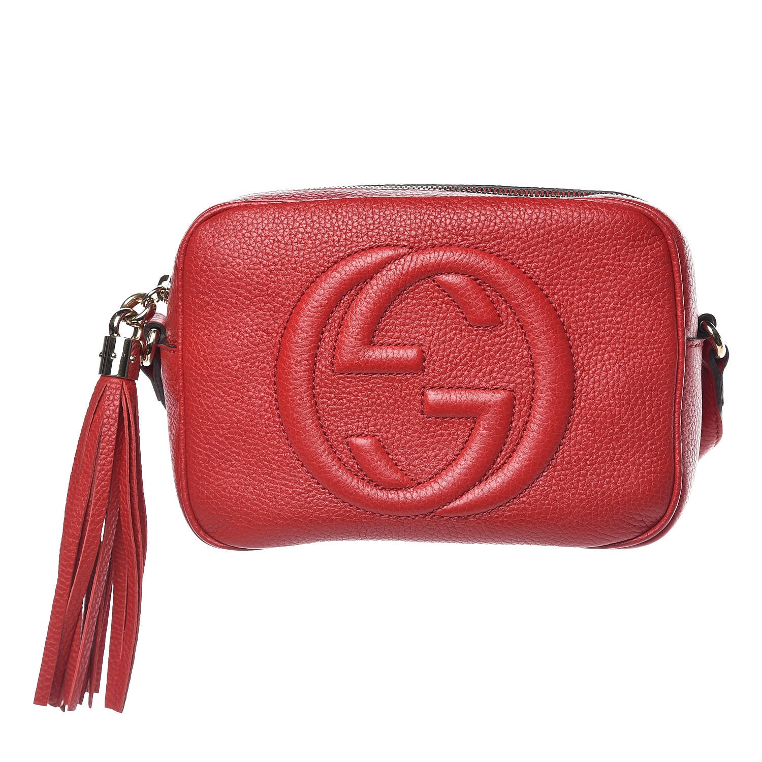 Gucci Pebbled Calfskin Small Soho Disco Bag Tabasco Red 1 of 9