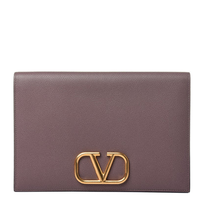 Valentino Garavani Grainy Calfskin Vlogo Signature Pouch Clay 1 of 10