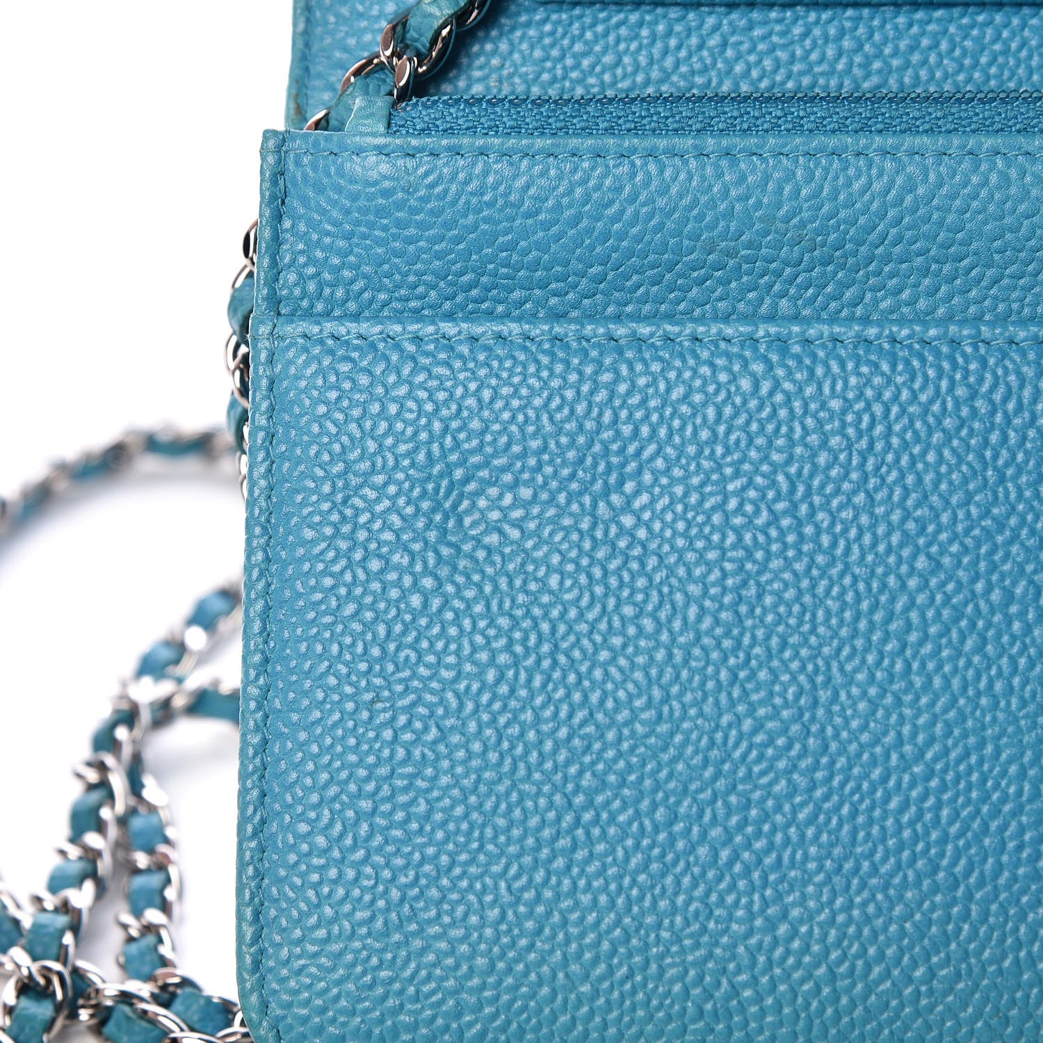 Chanel Caviar Wallet On Chain WOC Turquoise 9 of 16