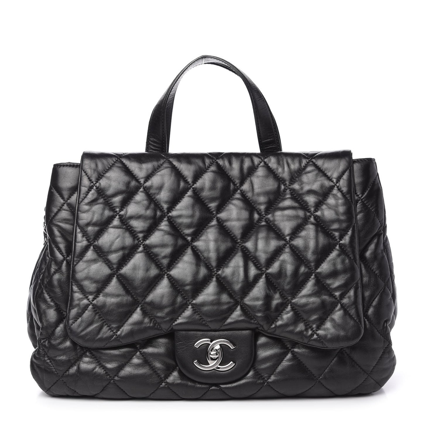 Lambskin Quilted Chanel 3 Maxi Flap Bag Black