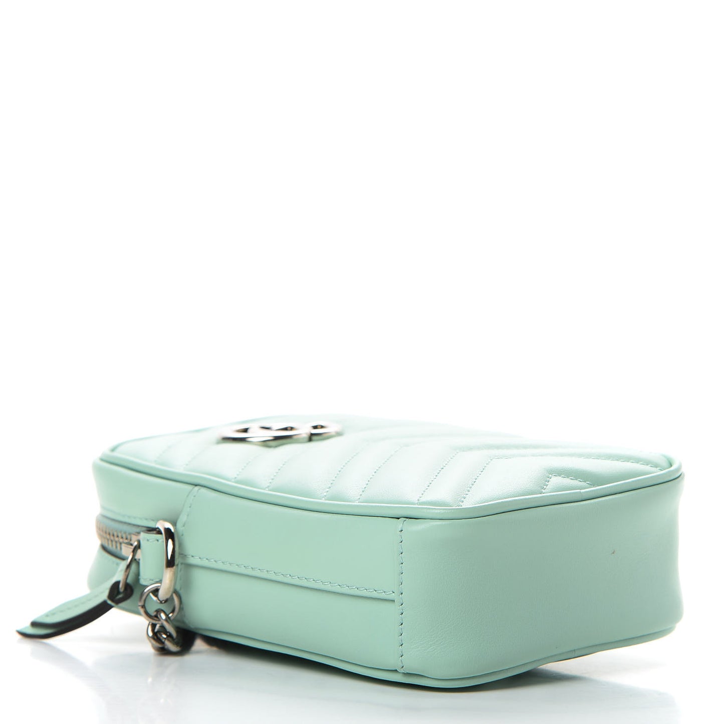 Calfskin Matelasse Mini GG Marmont Crossbody Bag Water Green