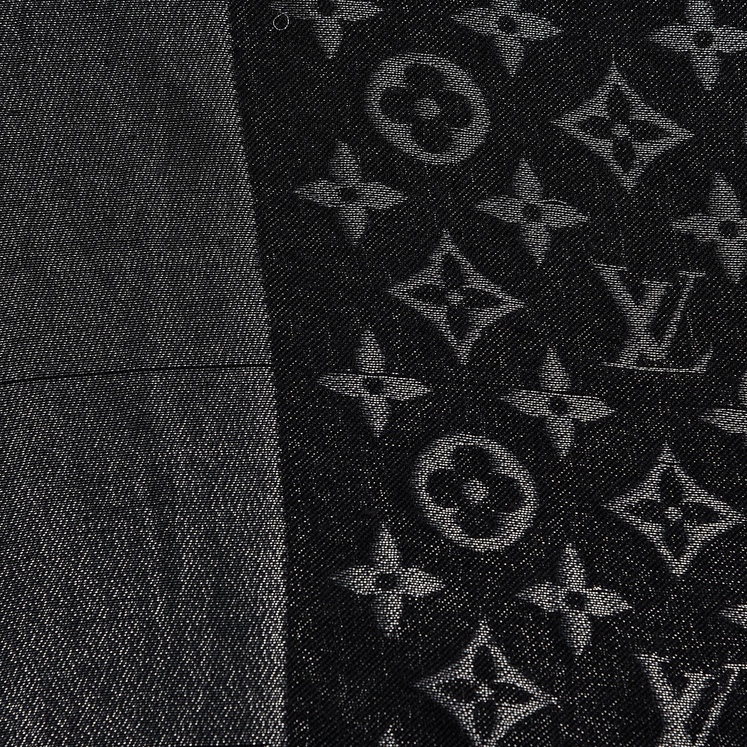 Louis Vuitton Silk Lurex Wool Monogram Shine Shawl Black 6 of 7