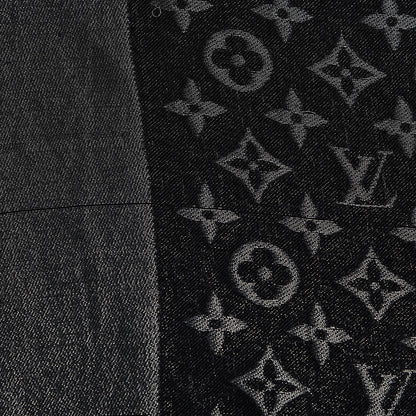 Louis Vuitton Silk Lurex Wool Monogram Shine Shawl Black 6 of 7