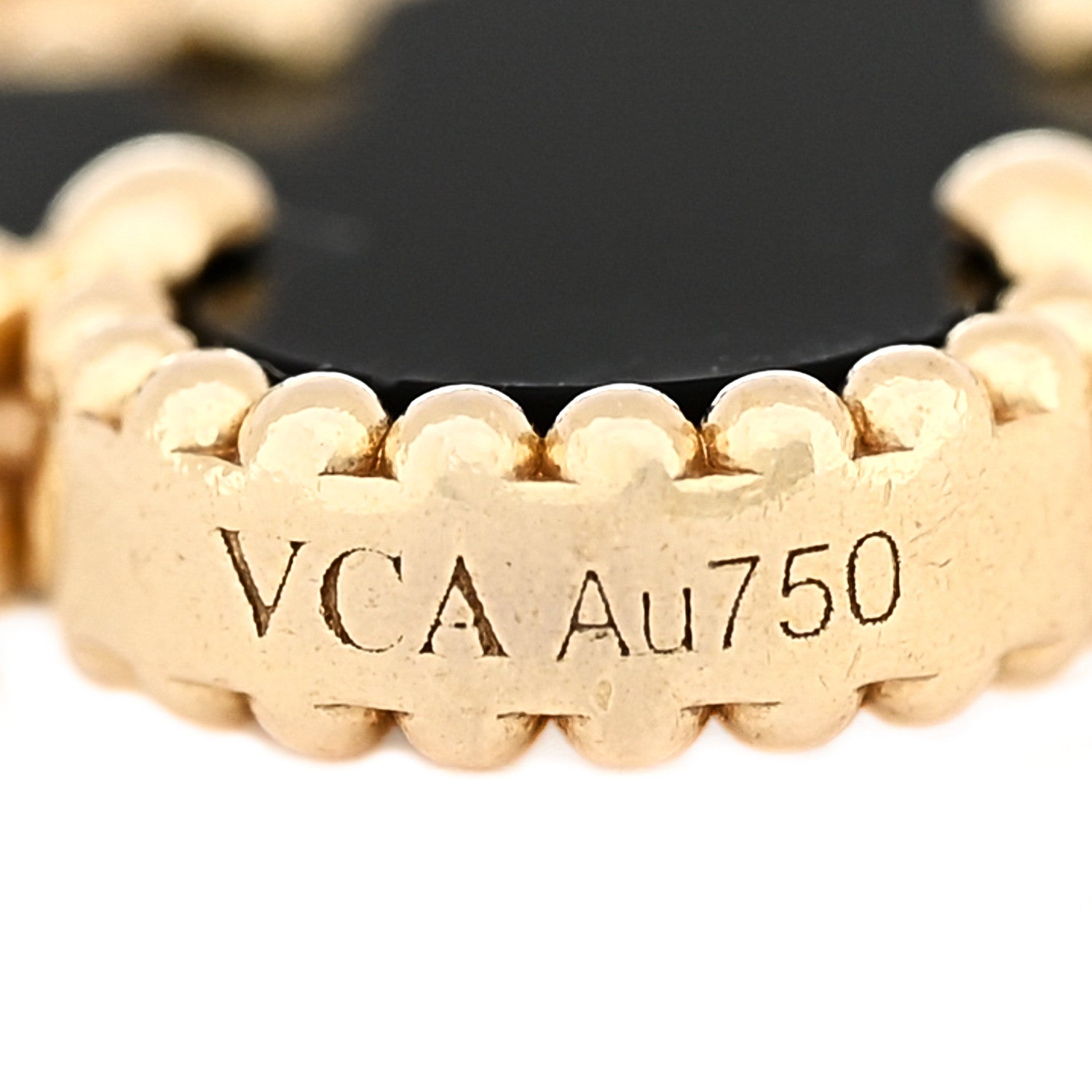 Van Cleef & Arpels 18K Yellow Gold Black Onyx 5 Motifs Vintage Alhambra Bracelet 5 of 6