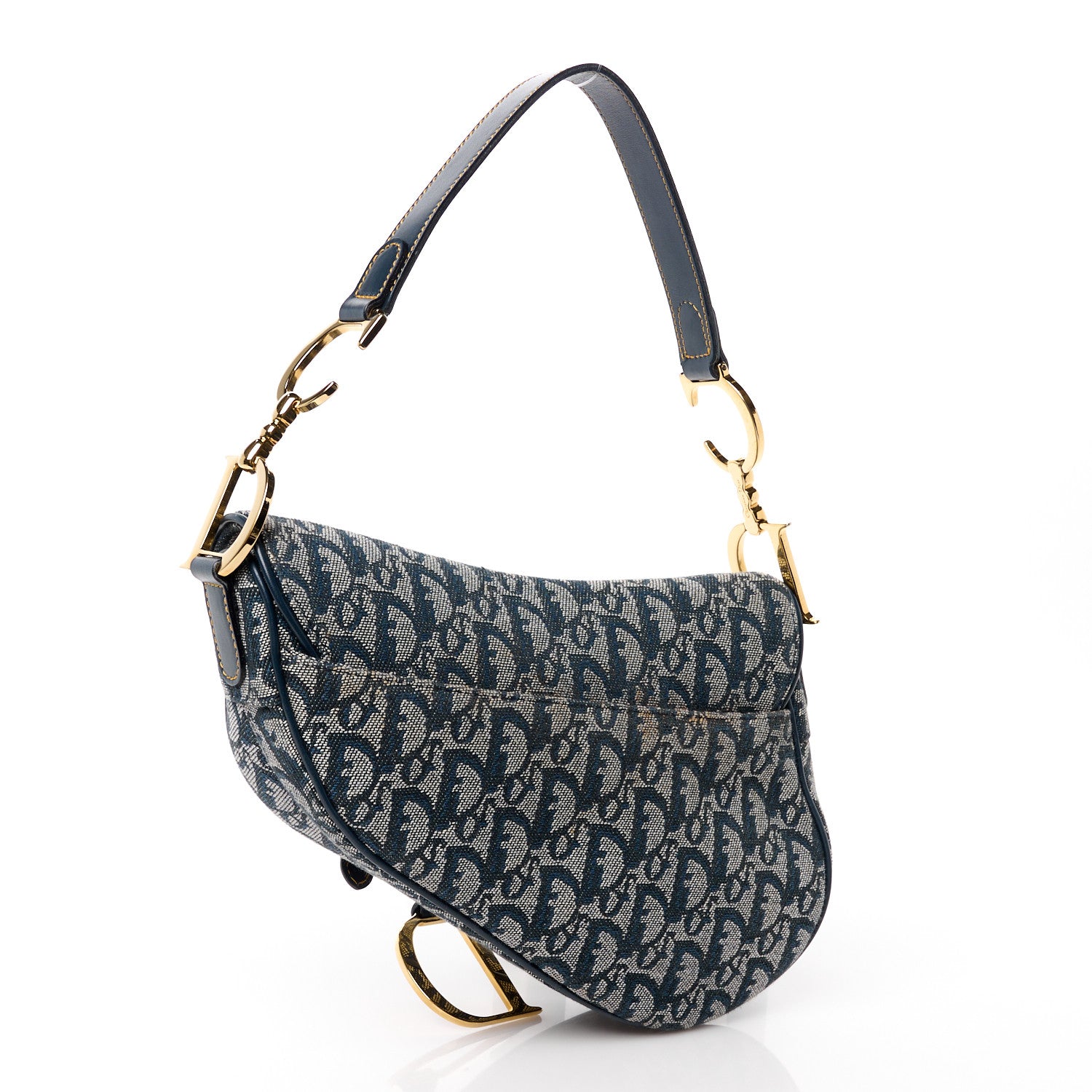 Christian Dior Monogram Saddle Bag Blue 3 of 11