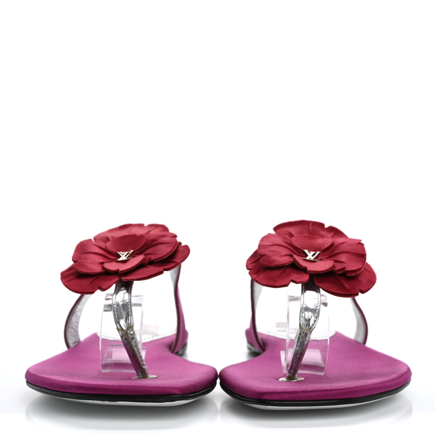 Louis Vuitton Satin Hawaii Sandals 37 Pink 3 of 11