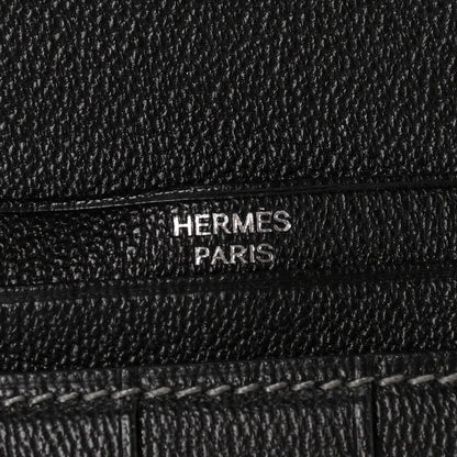 Hermes Shiny Alligator Bearn Wallet Graphite 6 of 9