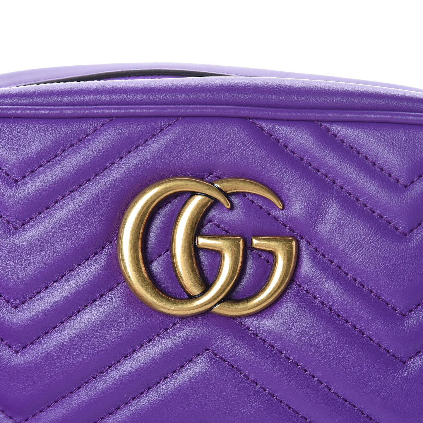 Calfskin Matelasse Small GG Marmont Chain Shoulder Bag Shine Purple