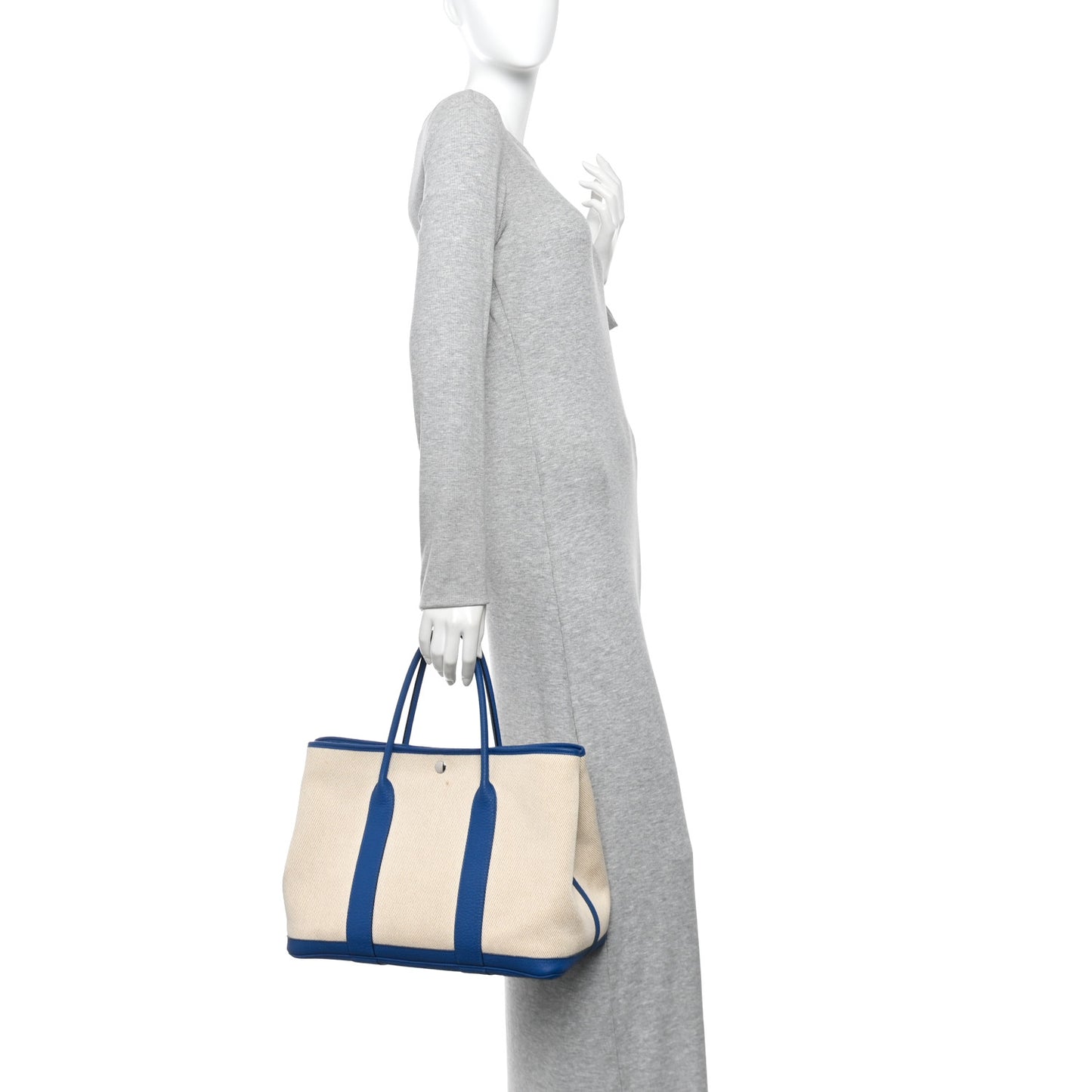 Twill H Negonda Garden Party 36 MM Tote Ecru Desert Bleu France