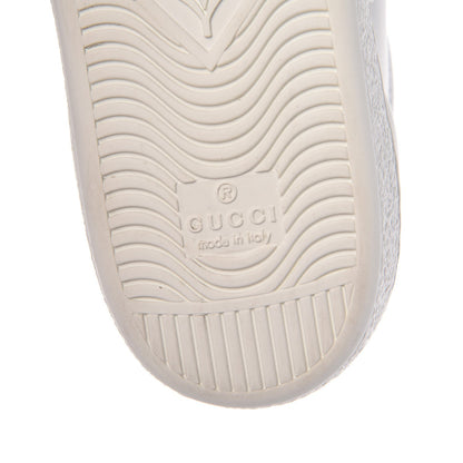 Gucci Calfskin Ayers Bee Embroidered Womens Ace Sneakers 37.5 White Green 7 of 11