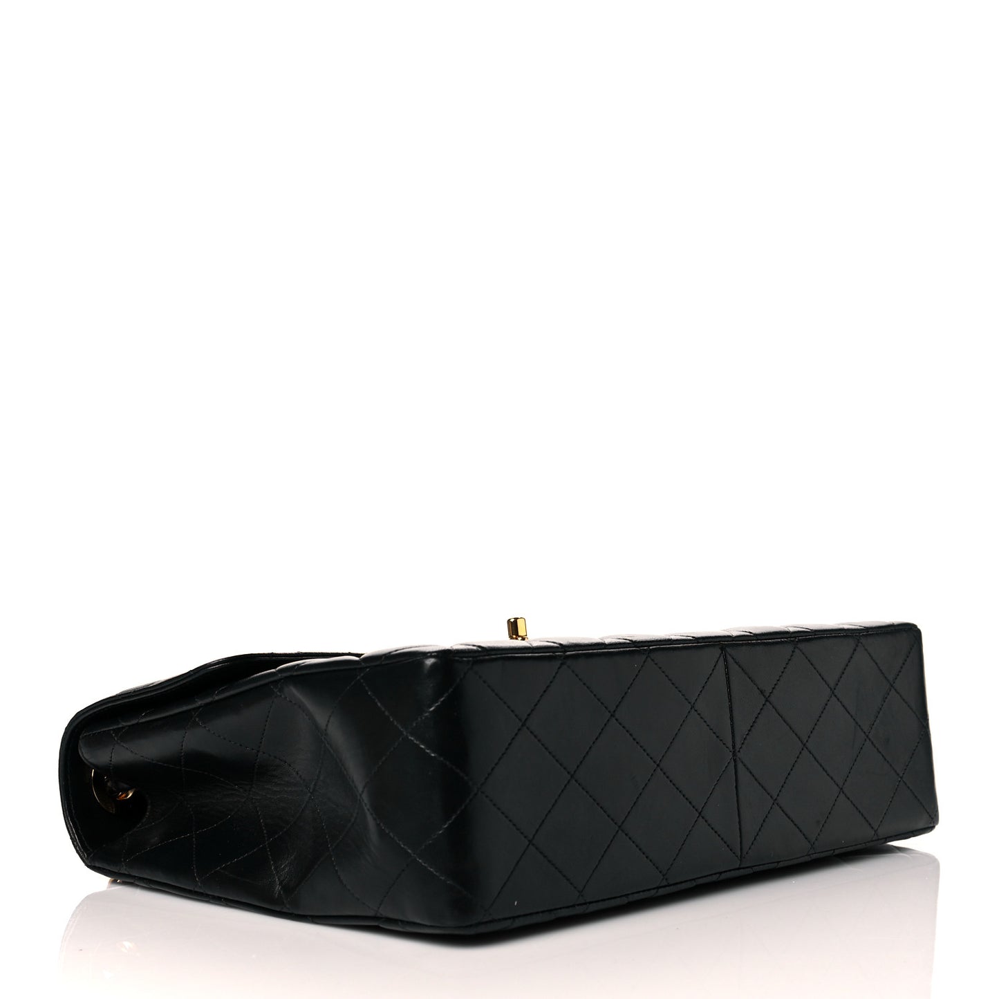 Lambskin Quilted Jumbo Single Flap Black
