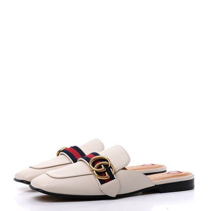 Gucci Calfskin Web Womens Peyton GG Slippers 36.5 White 3 of 13