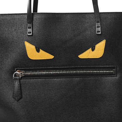 Fendi Vitello Elite Cuoio Monster Buggies Medium Roll Tote Black Multicolor Blue Cobalto 8 of 11