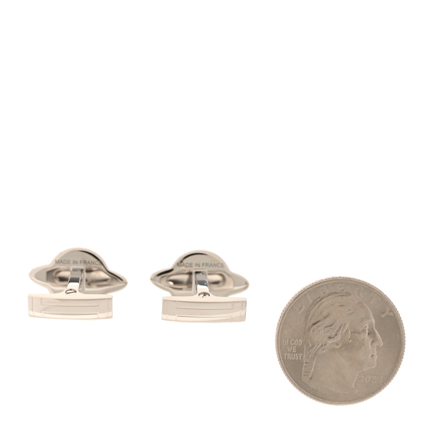 Hermes Metal Lacquer Planete H Cufflinks Black 2 of 3