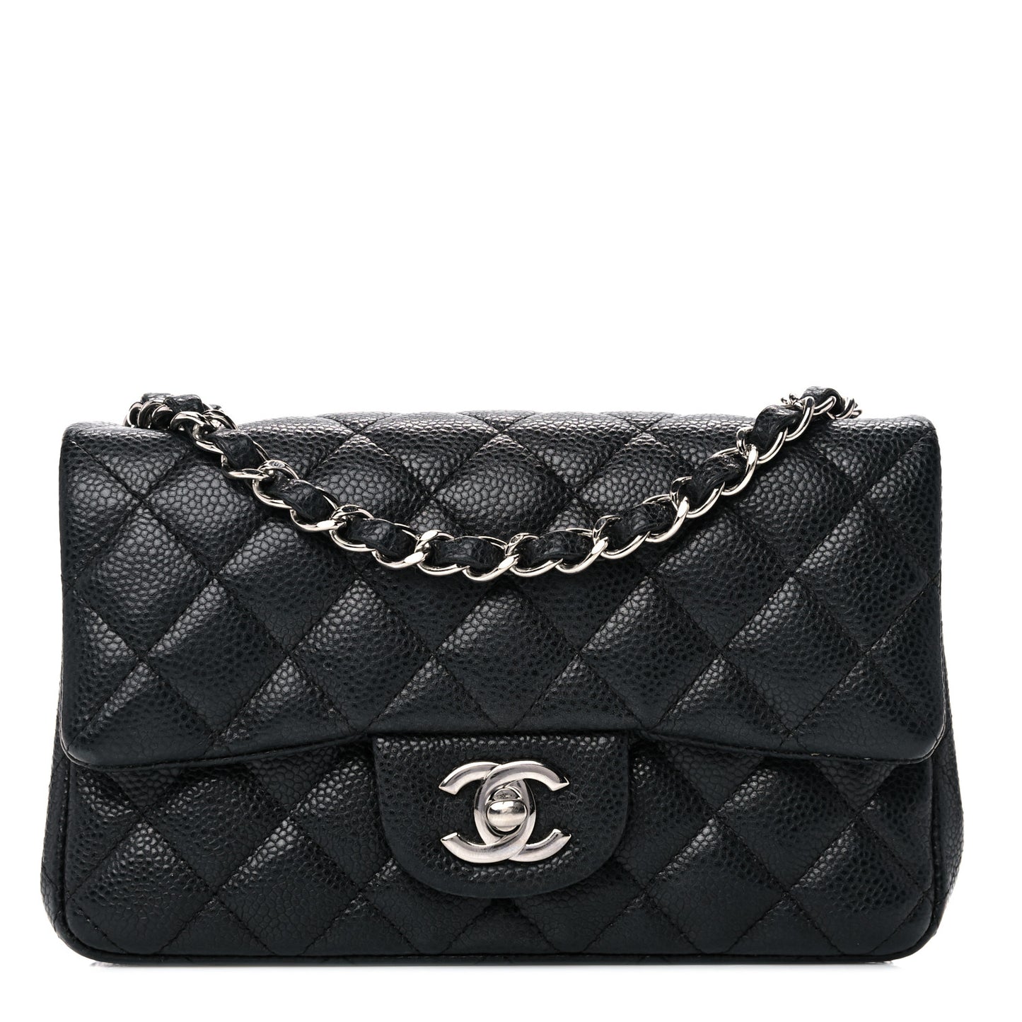 Caviar Quilted Mini Rectangular Flap Black