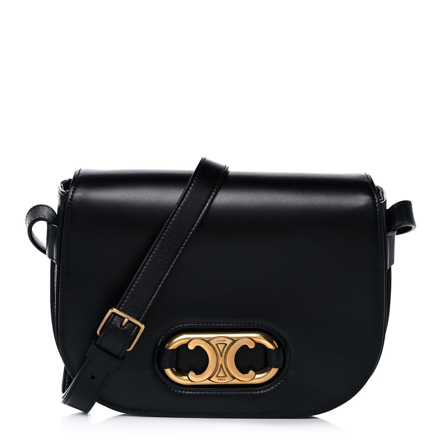 Shiny Calfskin Medium Maillon Triomphe Black