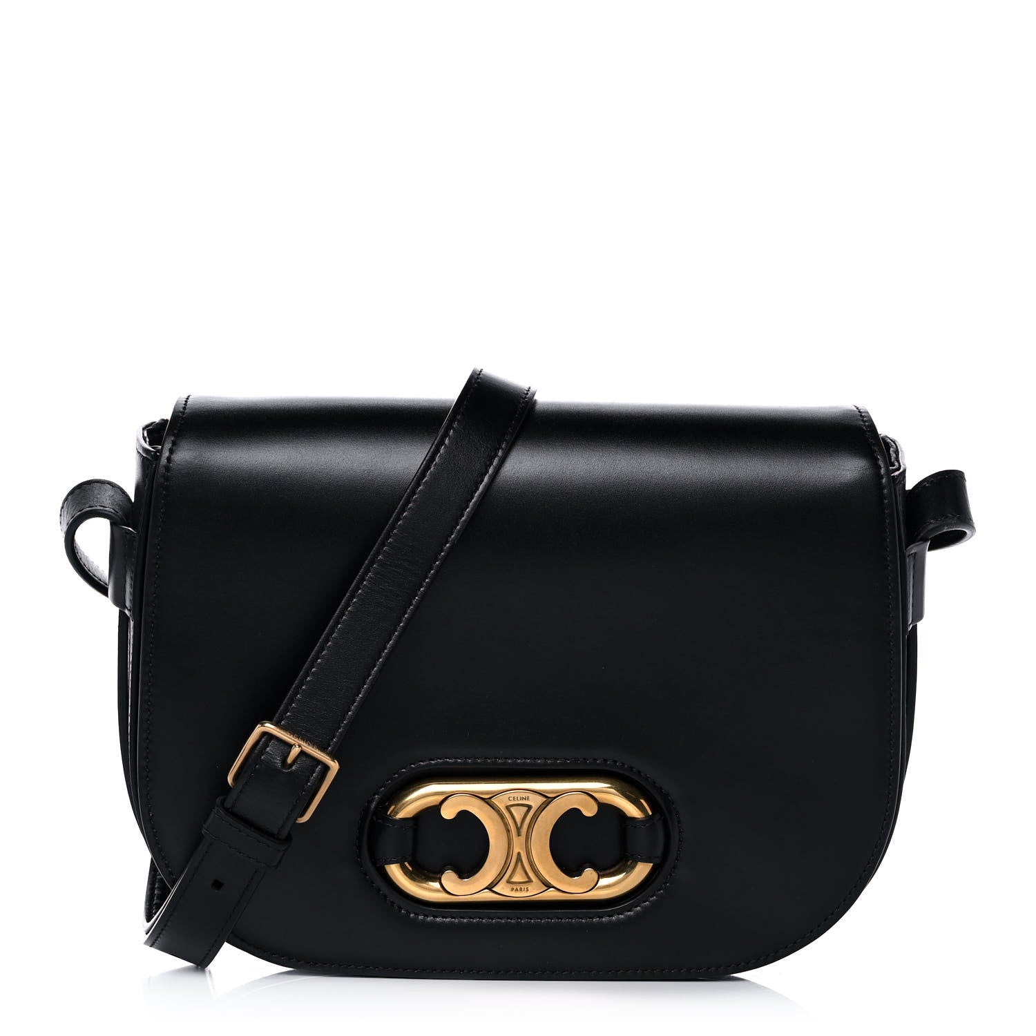 Celine Shiny Calfskin Medium Maillon Triomphe Black 1 of 16