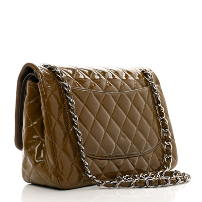 Chanel Patent Calfskin Quilted Jumbo Double Flap Brown 3 of 14