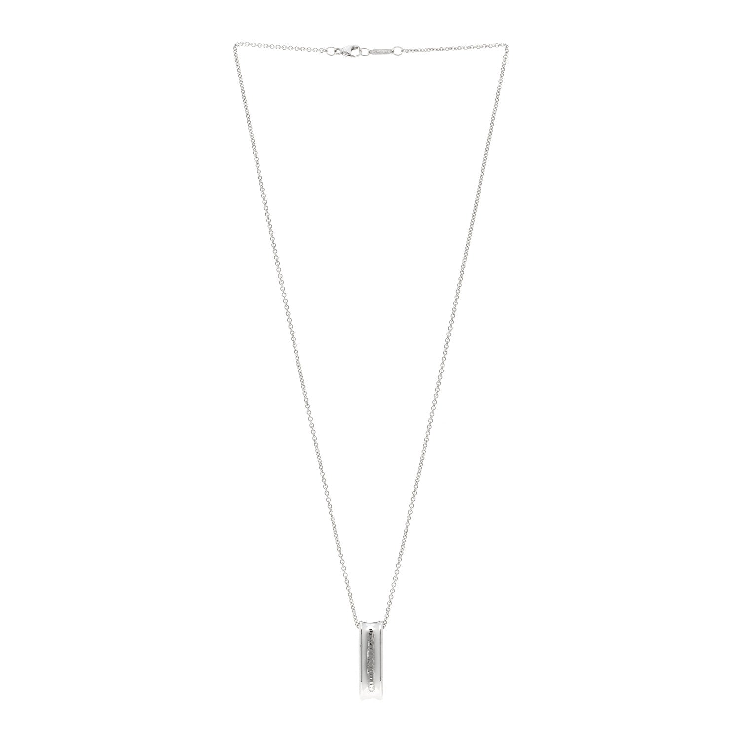 Tiffany Sterling Silver 1837 Oval Loop Pendant Necklace 3 of 4