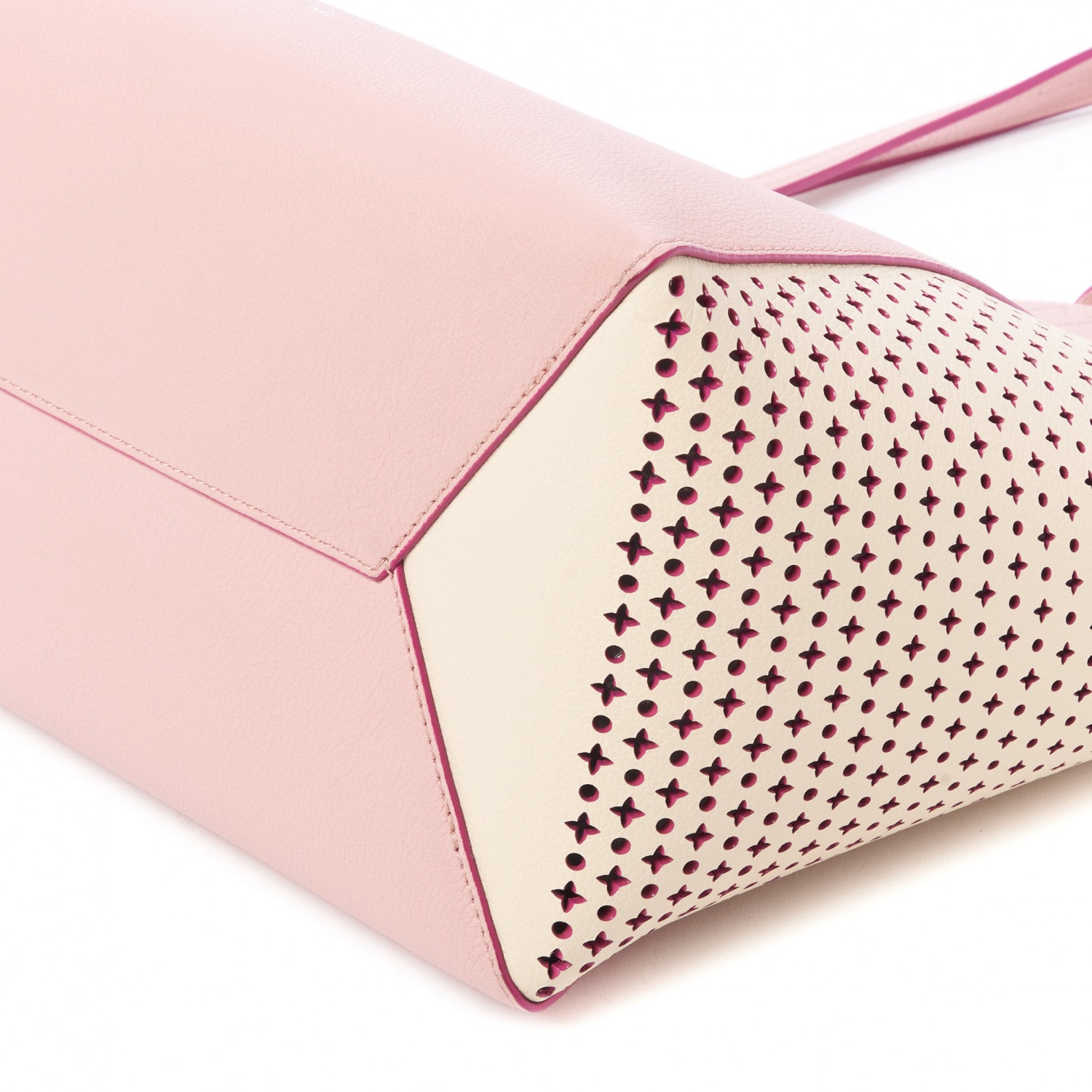 Louis Vuitton Calfskin Perforated Lockme Cabas Rose Poudre Creme 4 of 7