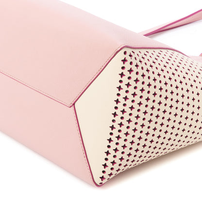 Louis Vuitton Calfskin Perforated Lockme Cabas Rose Poudre Creme 4 of 7