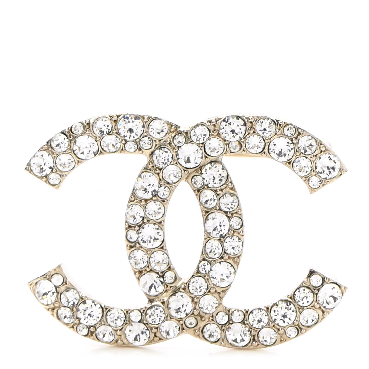 Chanel Crystal Palais Garnier CC Brooch Gold 1 of 5