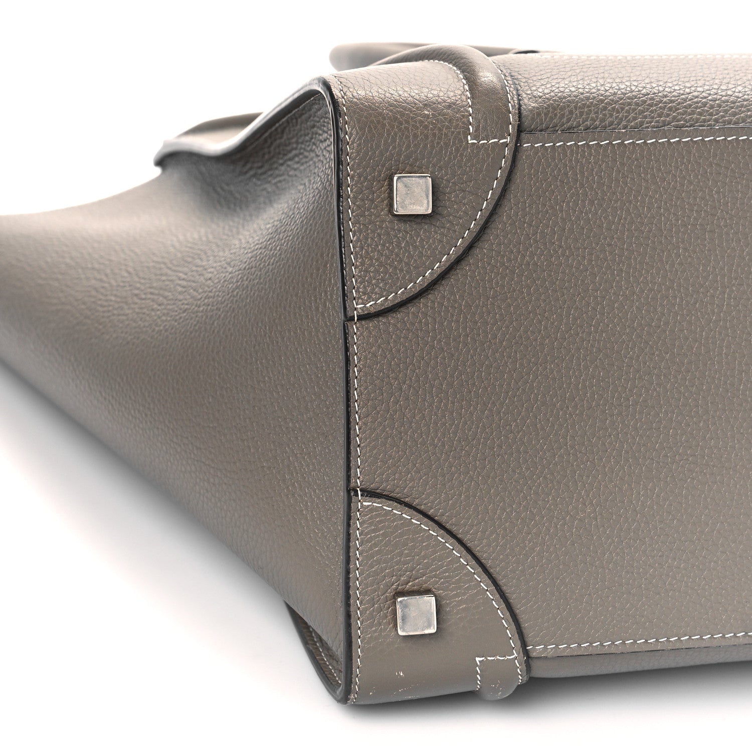 Celine Drummed Calfskin Mini Luggage Souris 7 of 10