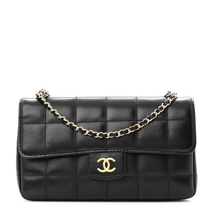 Chanel Lambskin Quilted Mini Chocolate Bar Camellia Flap Black 1 of 10