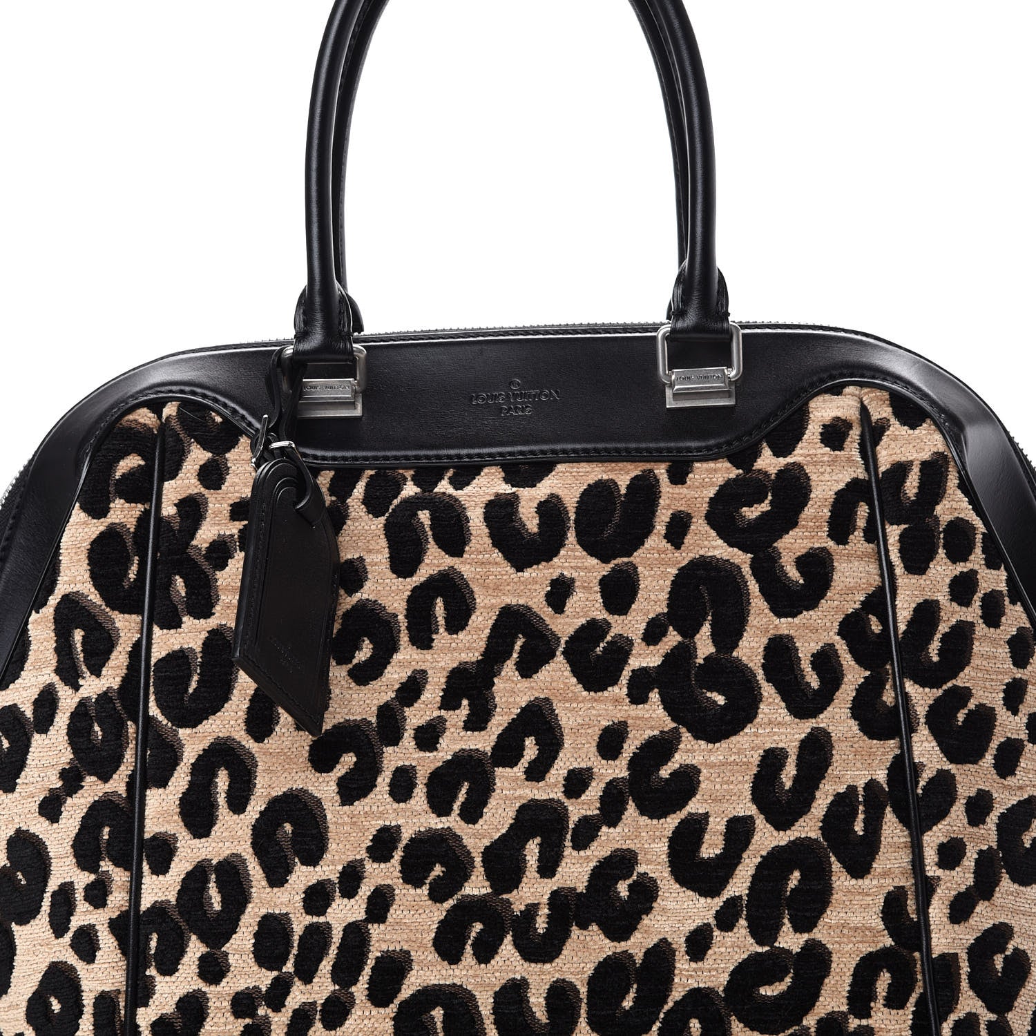 Louis Vuitton Jacquard Velvet Leopard Print Stephen Sprouse North South Bag Black 7 of 9