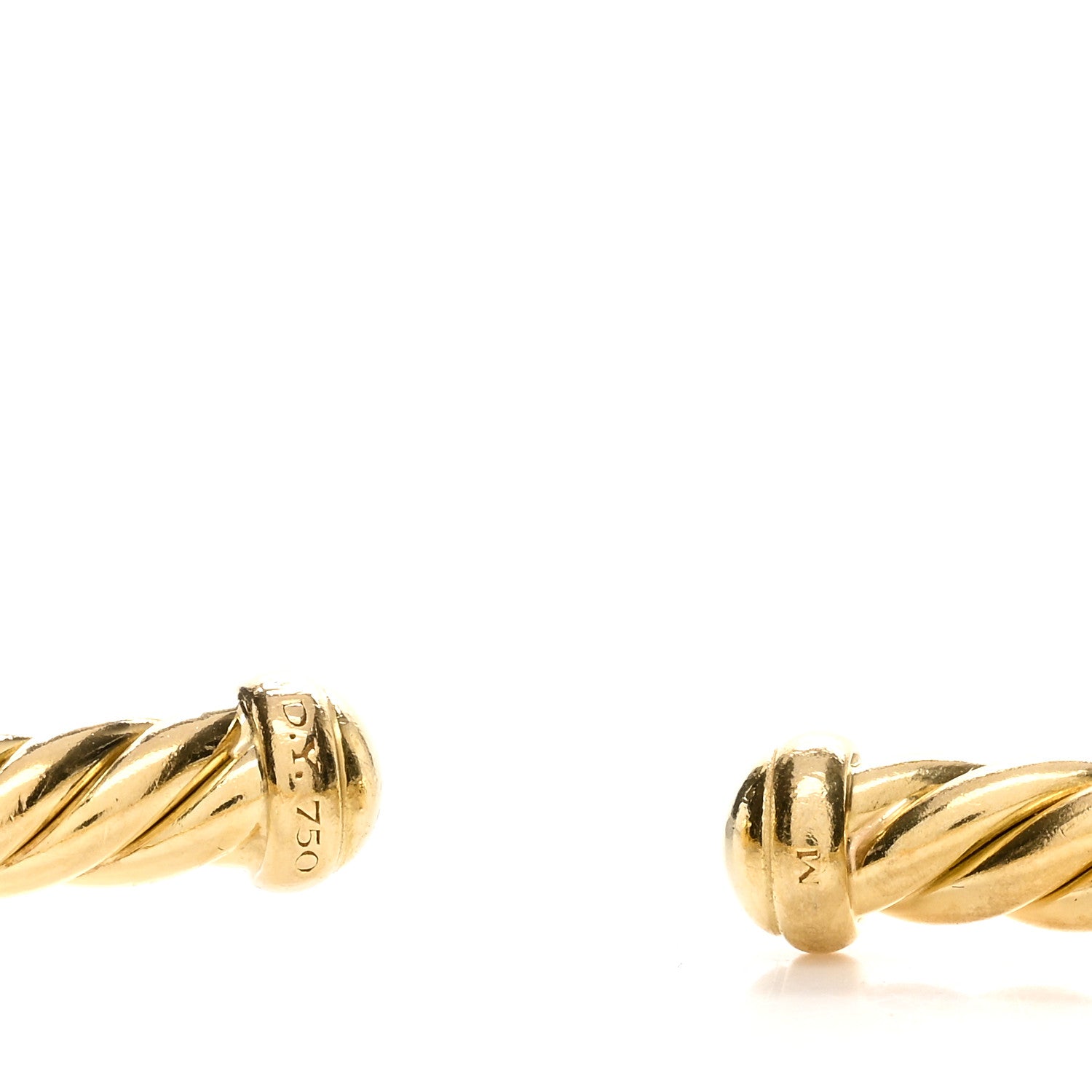 David Yurman 18K Yellow Gold 4mm Cablespira Bracelet 3 of 3