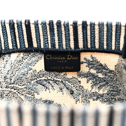 Christian Dior Canvas Embroidered Large Palm Tree Toile De Jouy Book Tote Blue Multicolor 6 of 12