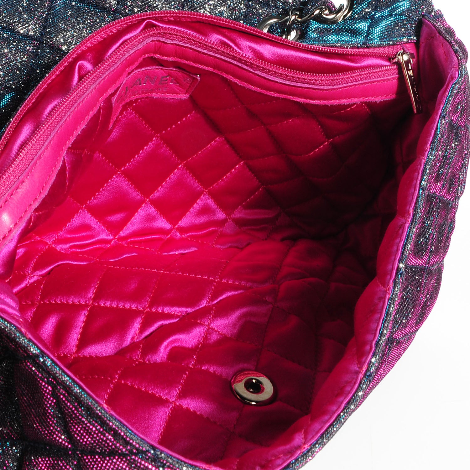 Chanel Iridescent Glitter Fabric Jumbo Single Flap Multicolor 9 of 9