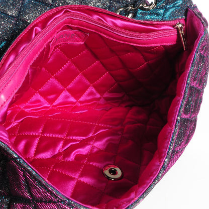 Chanel Iridescent Glitter Fabric Jumbo Single Flap Multicolor 9 of 9