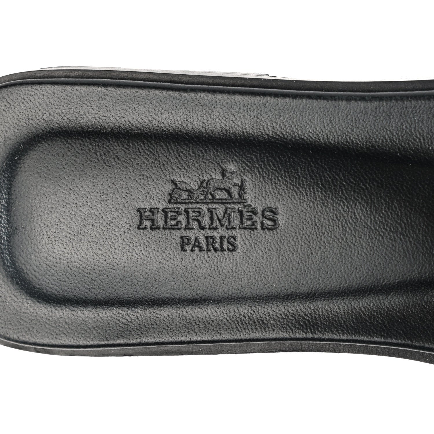 Hermes Box Calfskin Clous Pyramide Oran Sandals 37 Black 7 of 14