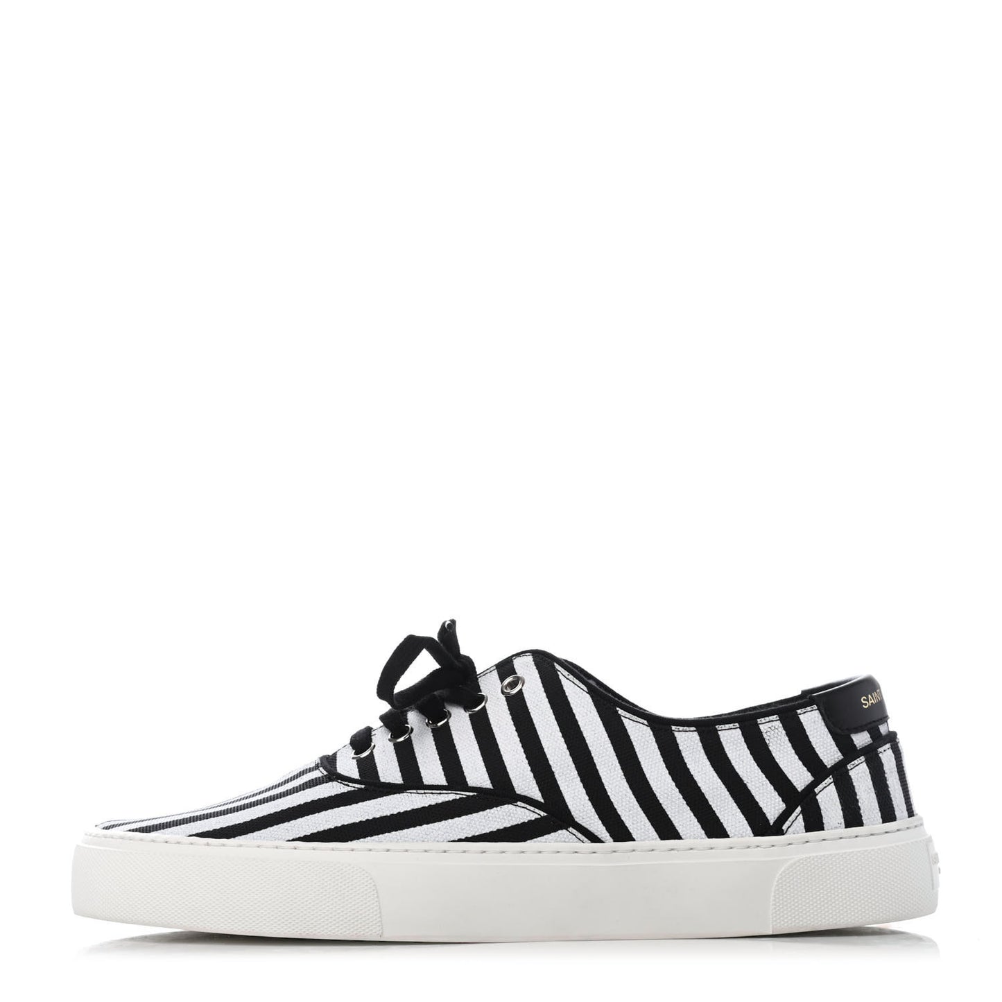 Canvas Striped Mens Venice Sneakers 43.5 Black White