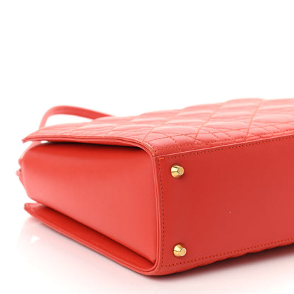 Christian Dior Lambskin Cannage Shoulder Bag Orange 9 of 10