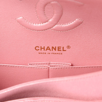 Chanel Iridescent Caviar Quilted Medium Double Flap Rose Pink 7 of 12