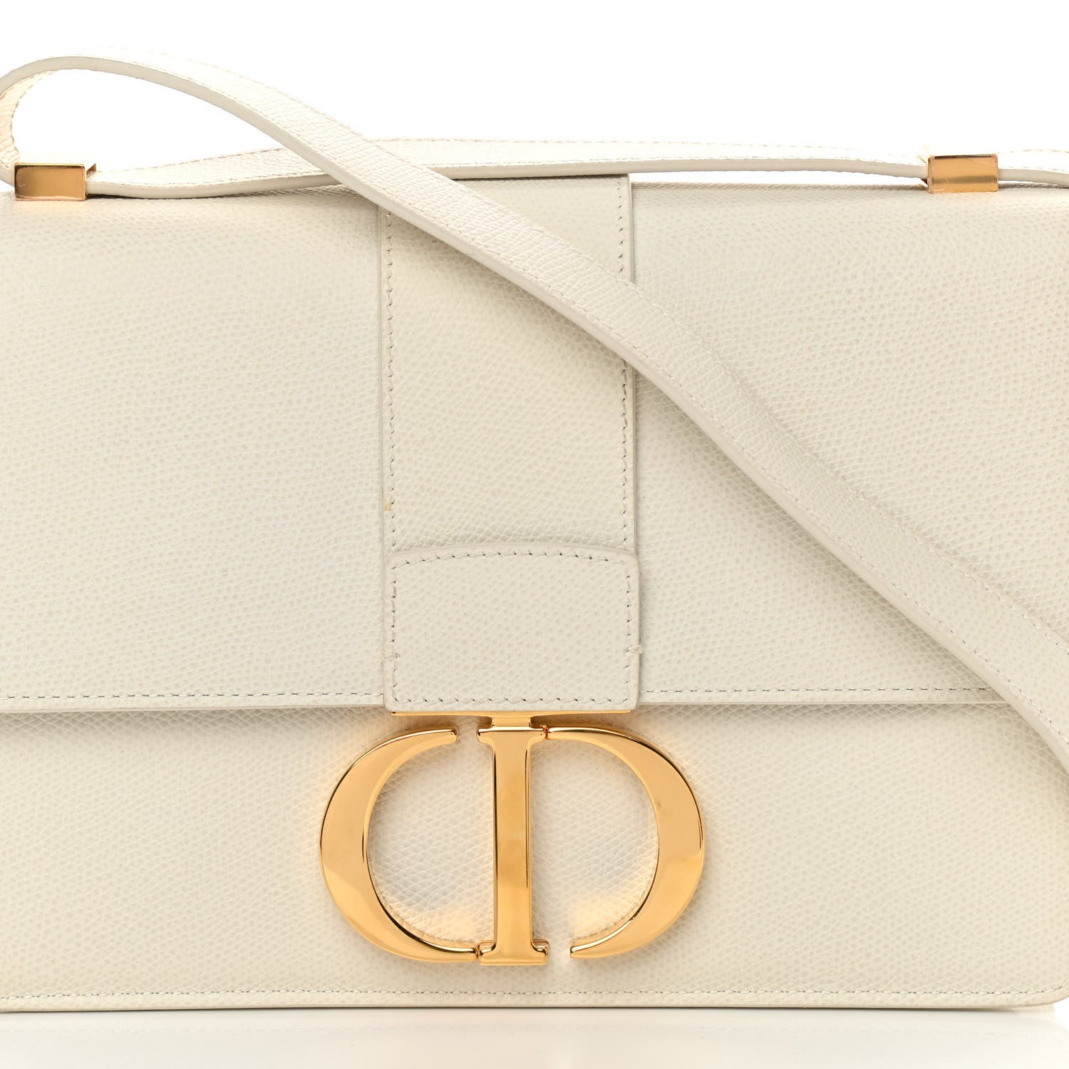 Christian Dior Grained Calfskin 30 Montaigne Flap Bag White 8 of 14