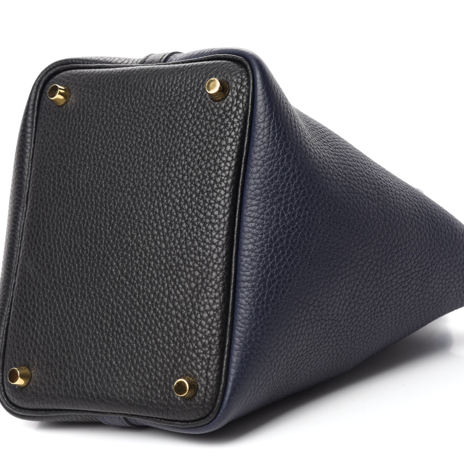 Hermes Taurillon Clemence Casaque Picotin Lock 18 PM Blue Nuit Black Blue Frida 7 of 10