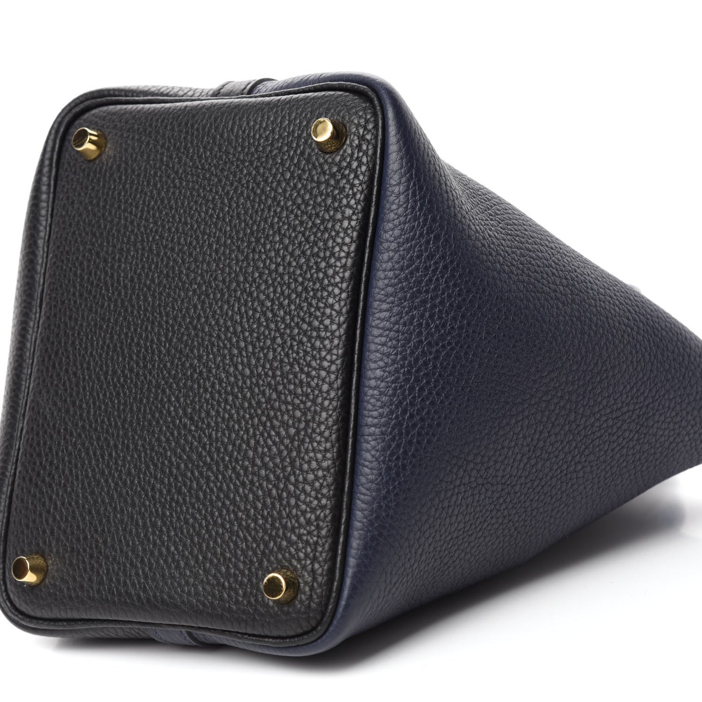Taurillon Clemence Casaque Picotin Lock 18 PM Blue Nuit Black Blue Frida