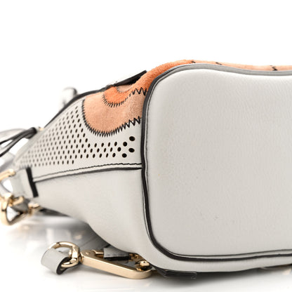 Chloe Calfskin Suede Paisley Patchwork Perforated Mini Faye Backpack Airy Grey 10 of 13