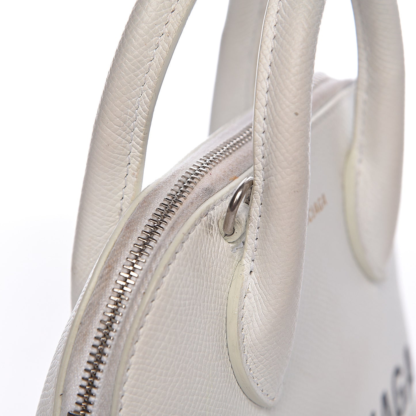 Grained Calfskin XXS Ville Top Handle Bag White Black
