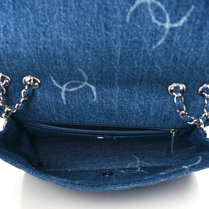 Chanel Denim Quilted CC Print Jumbo Single Flap Blue 5 of 8