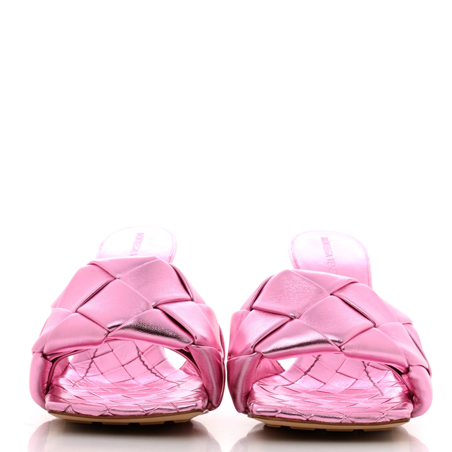 Bottega Veneta Metallic Nappa Maxi Intrecciato Lido 90mm Mule Sandals 39 Azalea 2 of 7