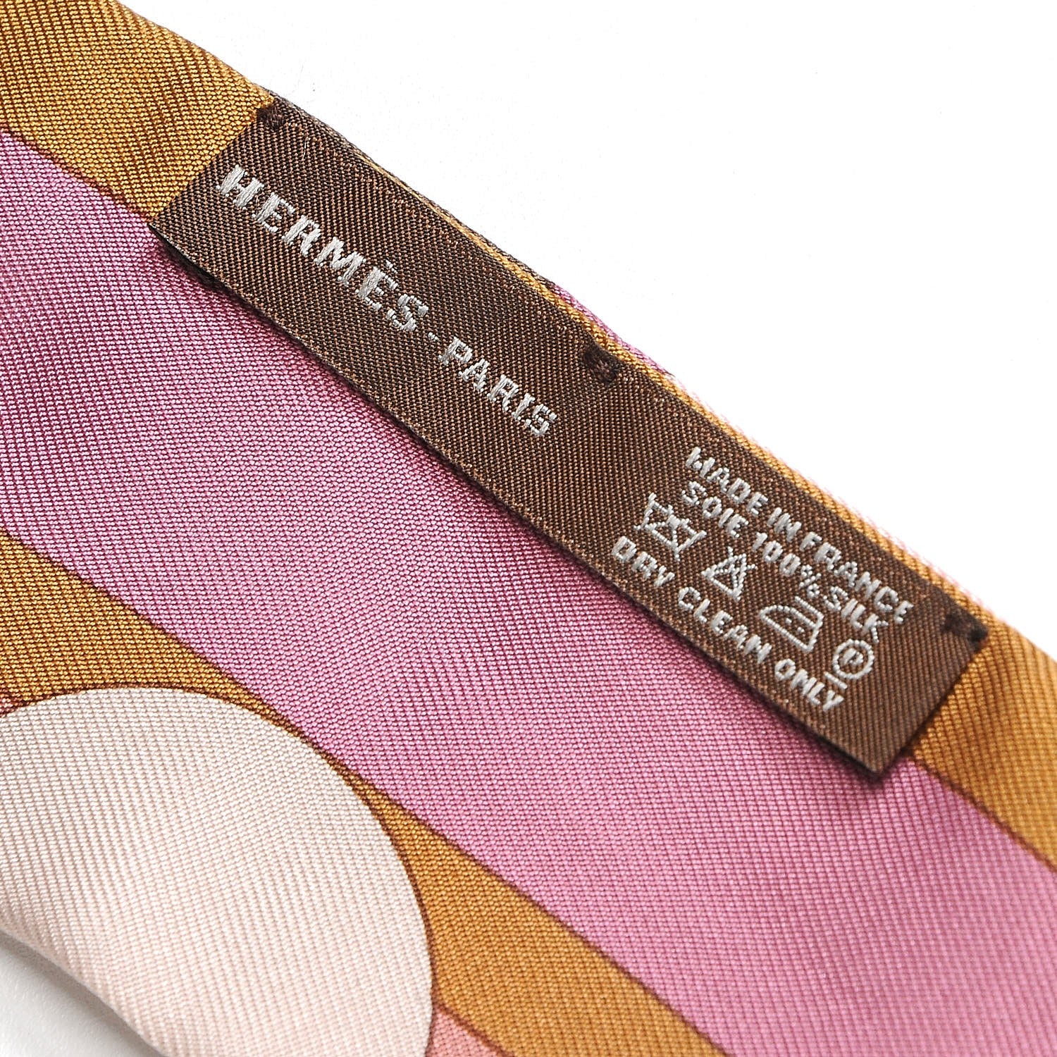 Hermes Silk La Rose Des Vents Twilly Camel Saumon Violine 3 of 3