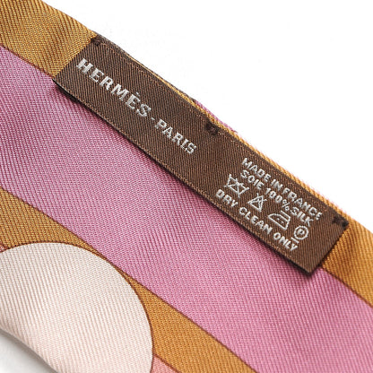 Hermes Silk La Rose Des Vents Twilly Camel Saumon Violine 3 of 3