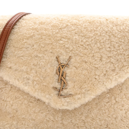 Saint Laurent Shearling Toy Loulou Shoulder Bag Natural 8 of 12