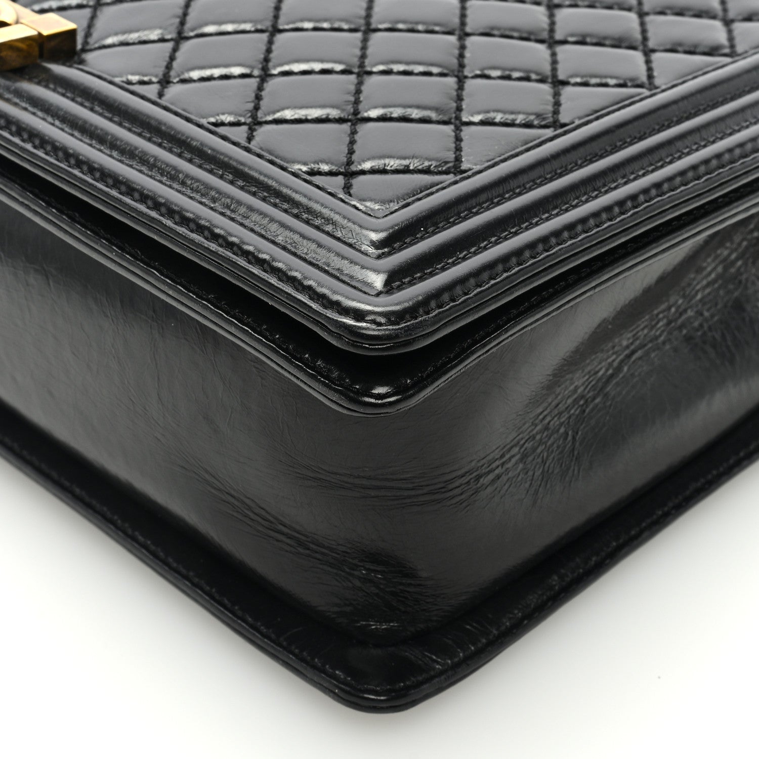 Chanel Glazed Calfskin Quilted Large Boy Flap Black 9 of 9