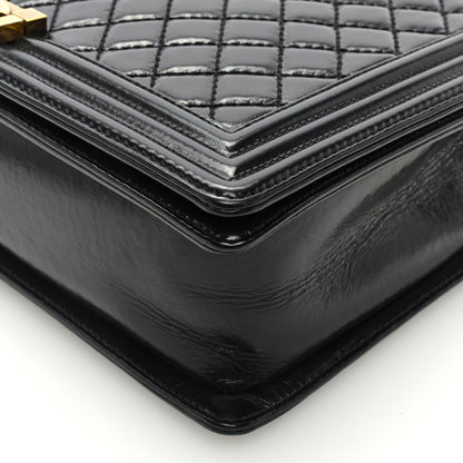Chanel Glazed Calfskin Quilted Large Boy Flap Black 9 of 9