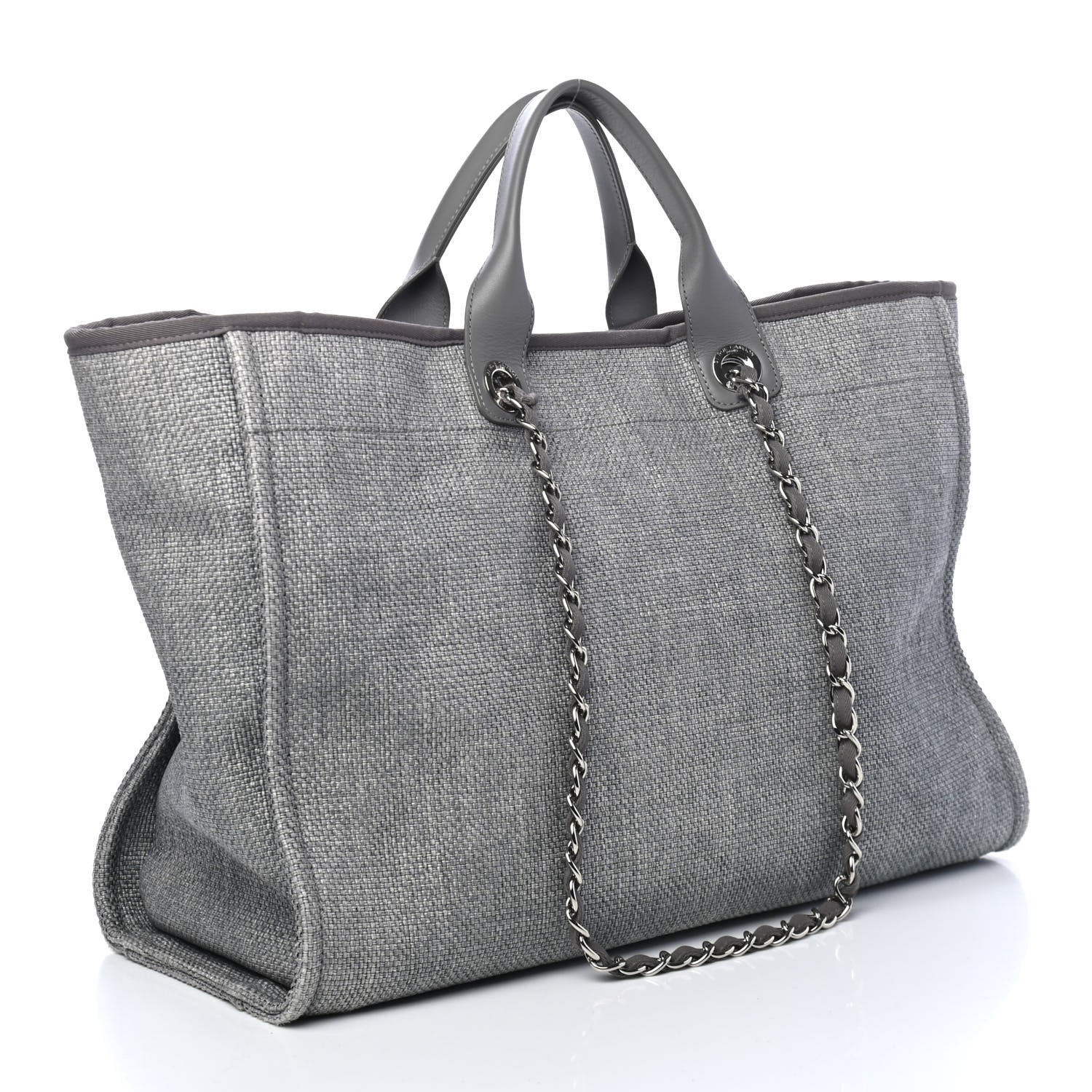 Chanel Canvas Large Deauville Tote Grey 2 of 4